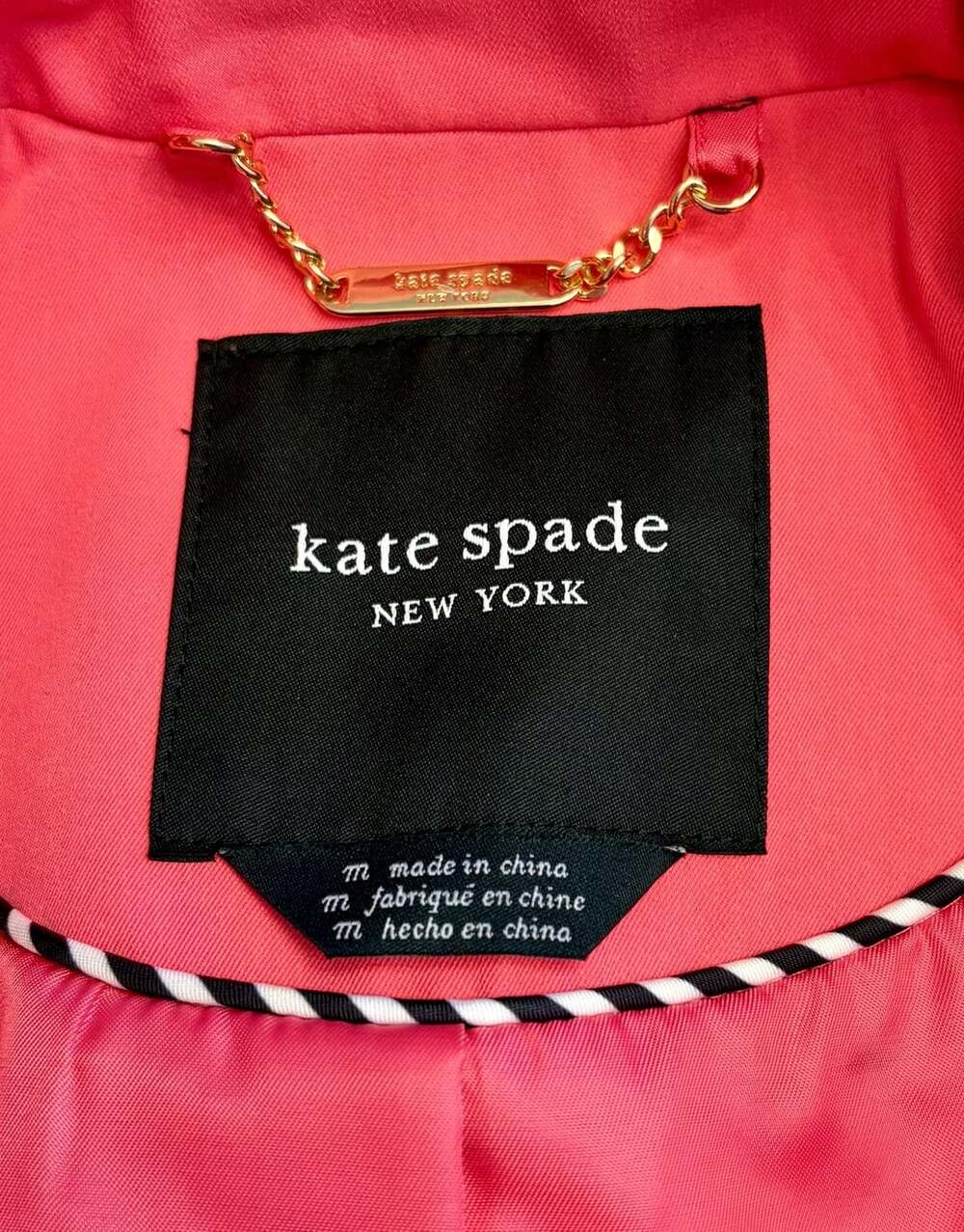 NWOT Kate Spade Coral Pink Belted Trench Coat M - Picture 3 of 14